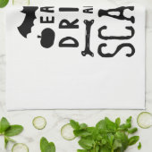 飲み物を食べ、恐いハロウィンがあって下さい キッチンタオル (折り畳み)