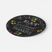 飲み物を食べ、感謝している感謝祭があって下さい ペーパープレート (アングル)