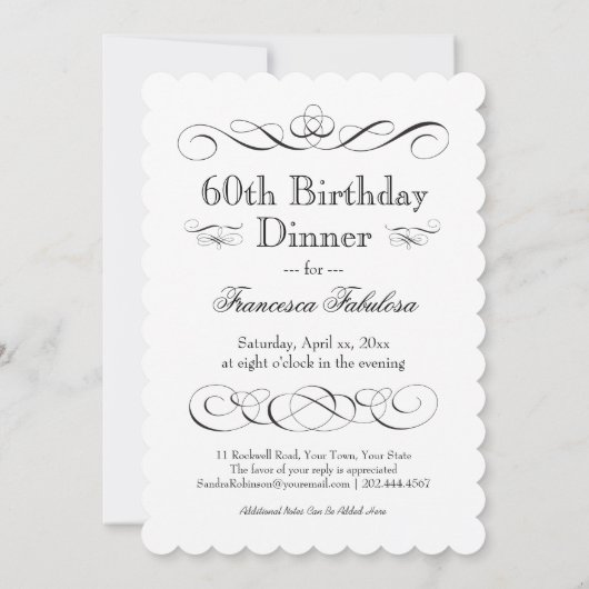 飲み物を食べ、扇情的に60誕生会があって下さい 招待状 (裏面)