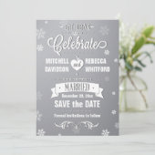 飲み物を食べ、日付冬の灰色の保存を祝って下さい セーブザデート (スタンド正面)