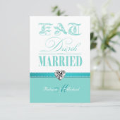 飲み物を食べ、結婚したが-ティール（緑がかった色）の青あって下さい 出欠カード (スタンド正面)