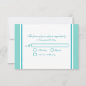 飲み物を食べ、結婚したが-ティール（緑がかった色）の青あって下さい 出欠カード (裏面)