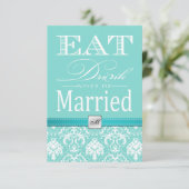 飲み物を食べ、結婚したが-ティール（緑がかった色）の青あって下さい 出欠カード (スタンド正面)