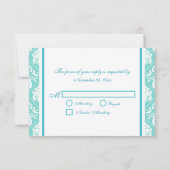 飲み物を食べ、結婚したが-ティール（緑がかった色）の青あって下さい 出欠カード (裏面)