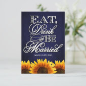 飲み物を食べ、結婚したで素朴な結婚RSVPカードがあって下さい 出欠カード (スタンド正面)