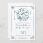 飲み物を食べ、結婚したな婚約の招待状があって下さい 招待状 (正面/裏面)