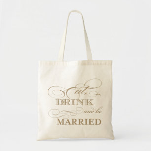 飲み物を食べ、結婚したな歓迎されたトートバックがあって下さい トートバッグ
