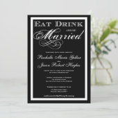 飲み物を食べ、結婚したな結婚式招待状があって下さい 招待状 (スタンド正面)