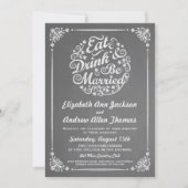 飲み物を食べ、結婚したな結婚式招待状があって下さい 招待状 (正面)