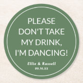 飲み物を飲まないで私は踊り結婚 ラウンドペーパーコースター (正面)