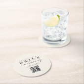 飲み物を飲まないで！QRコードフォト共有 ラウンドペーパーコースター (インサイチュ)