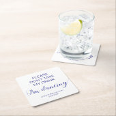 飲み物を飲まない私は踊りネイビーブルー結婚ズ スクエアペーパーコースター (インサイチュ)