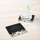 飲み物を飲まない私は踊りフローラ植物学 スクエアペーパーコースター (インサイチュ)