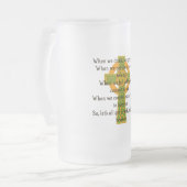 飲み物を飲むと手に入飲る – アイルランド引用文 フロストグラスビールジョッキ (正面左)