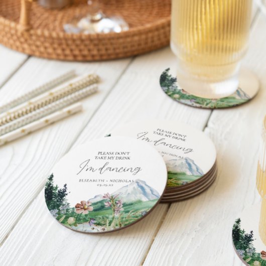 飲み物を飲むな | Mountain Wildflower 結婚's ラウンドペーパーコースター