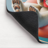 飲み物を飲むシロクマ マウスパッド (コーナー)