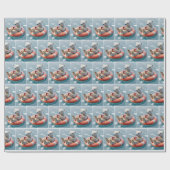 飲み物を飲むホッキョクグマ ラッピングペーパー (フラット)