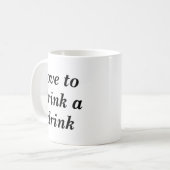 飲み物を飲む愛 コーヒーマグカップ (正面左)