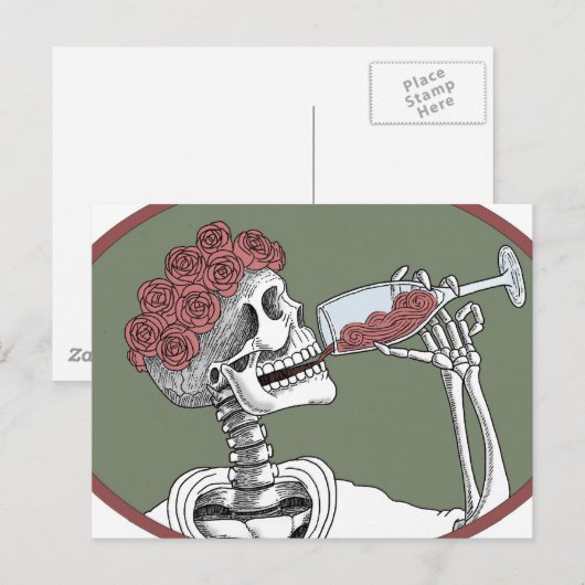 飲み物を飲む ポストカード (正面/裏面)