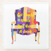 飲み物を飲んでいる間に元気を取り戻す ガラスコースター (正面)