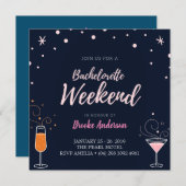 飲み物バチェロレッテ週末パーティーカード 招待状 (正面/裏面)