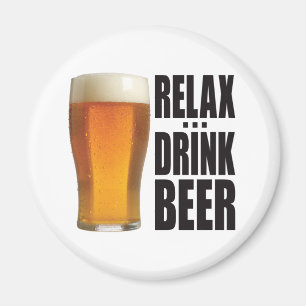飲み物ビールをリラックスして下さい マグネット