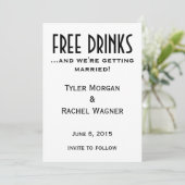 「飲み物無料」保存日付 セーブザデート (スタンド正面)