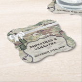 飲み物用コースターアーミーOCP迷彩柄ユニフォームカモフラージュ ペーパーコースター (アングル)