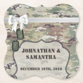 飲み物用コースターアーミーOCP迷彩柄ユニフォームカモフラージュ ペーパーコースター (正面)