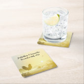 飲み物用コースターサニーモーニングファームカントリー素朴S スクエアペーパーコースター (インサイチュ)