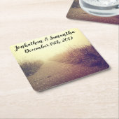 飲み物用コースターサンライズ経路歩道パス側W スクエアペーパーコースター (アングル)