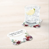 飲み物用コースタージオメトリックホワイトローズ金ゴールド幾何学模様 ペーパーコースター (インサイチュ)