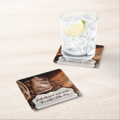 飲み物用コースターズカウボーイブーツバーンウッドカウ素朴ント スクエアペーパーコースター (インサイチュ)