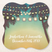 飲み物用コースタービーチサンセットパームツリーストリングリュー ペーパーコースター (正面)