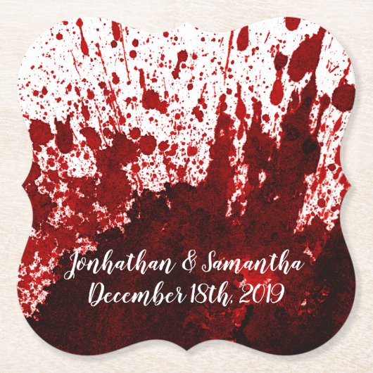 飲み物用コースターブラッド(ばちゃばちゃ)跳ねるヴァンパイアゴシックホロ ペーパーコースター (正面)