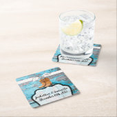 飲み物用コースターブルーウッドバーンドアブーツカントリー スクエアペーパーコースター (インサイチュ)