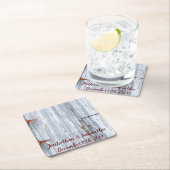 飲み物用コースターホワイトウォッシュウッドバーンドアカントリーR スクエアペーパーコースター (インサイチュ)