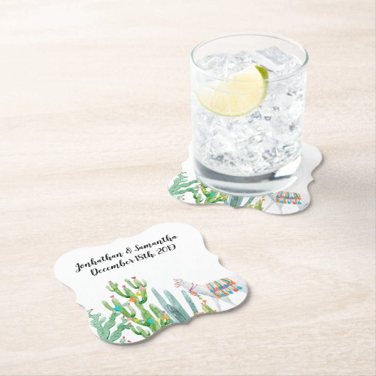 飲み物用コースターボホラマボヘミアンカクティデザートフロル ペーパーコースター (インサイチュ)