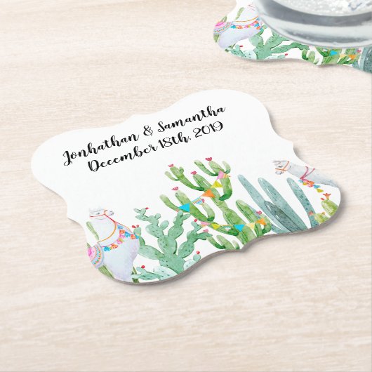 飲み物用コースターボホラマボヘミアンカクティデザートフロル ペーパーコースター (アングル)