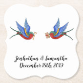 飲み物用コースター伝統的バードタトゥースパローバー ペーパーコースター (正面)