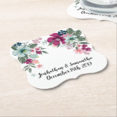 飲み物用コースター熱帯花オンホワイト ペーパーコースター (アングル)