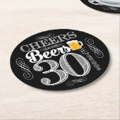 飲み物用コースター30年のへの応援そしてビール ラウンドペーパーコースター (アングル)