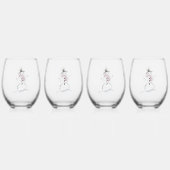 飲み物用品セット雪だるまジョイワイングラス ステムなしワイングラス (裏面)