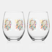 飲み物用品セット ステムなしワイングラス (左)