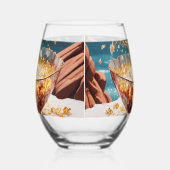 飲み物用品セット ステムなしワイングラス (左)