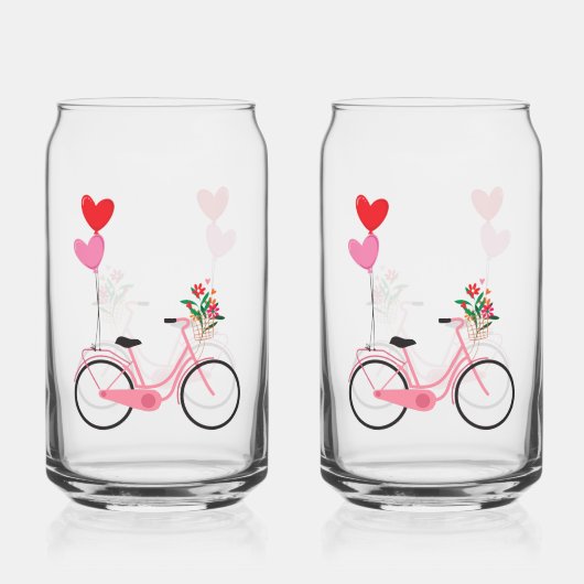飲み物用品セット – 自転車 ガラス缶 (正面)