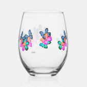飲み物用品セット：蝶の愛 ステムなしワイングラス (裏面)