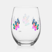 飲み物用品セット：蝶の愛 ステムなしワイングラス (右)