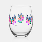 飲み物用品セット：蝶の愛 ステムなしワイングラス (左)