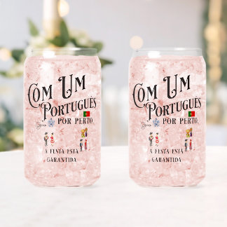 飲み物用品セットCOM umポルトガル語por perto ガラス缶